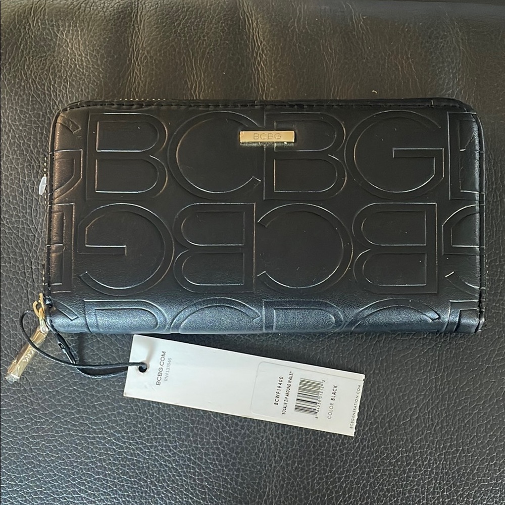 BCBG Black Embossed Wallet